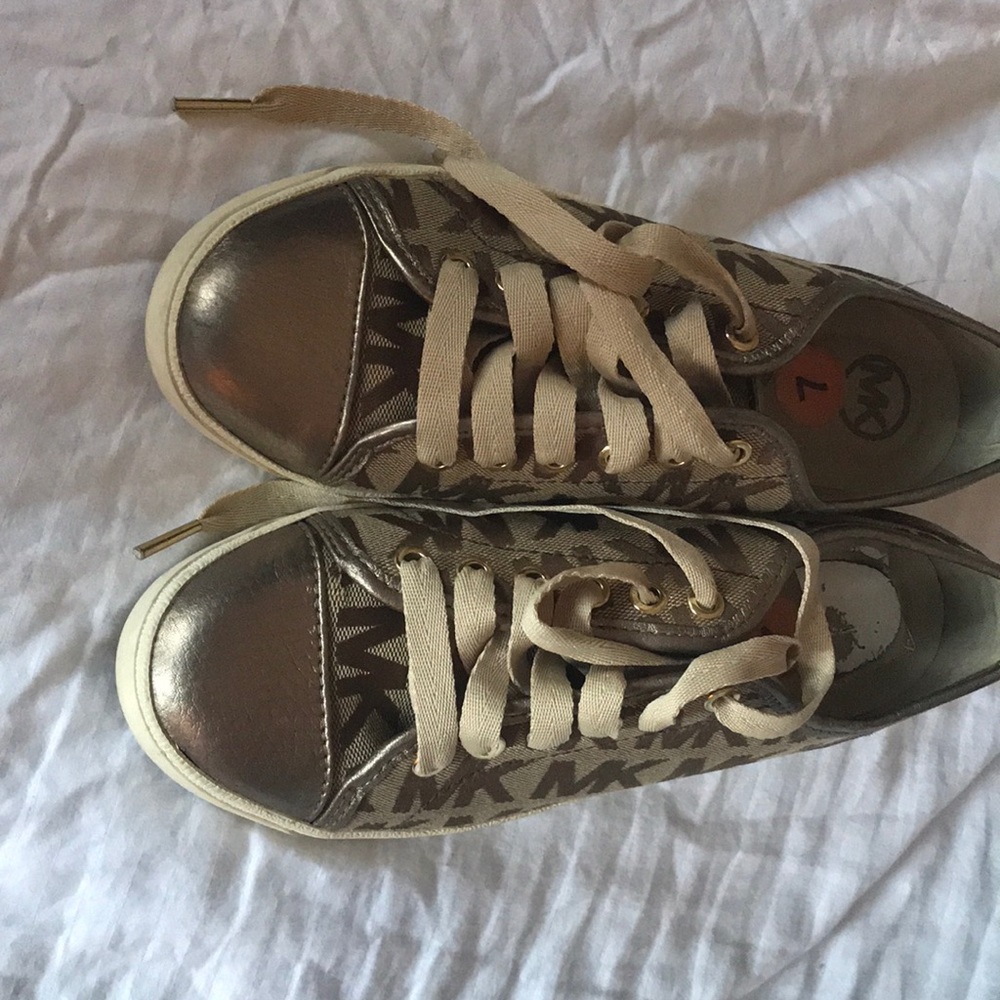 Gold michael kors shoes